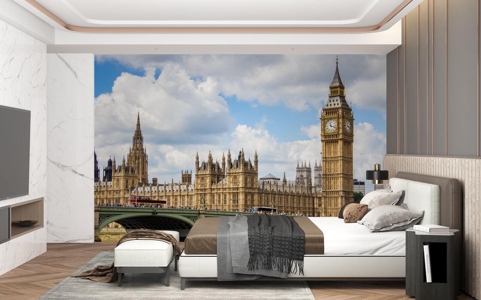 Carta da parati panorama del big ben e degli edifici del parlamento