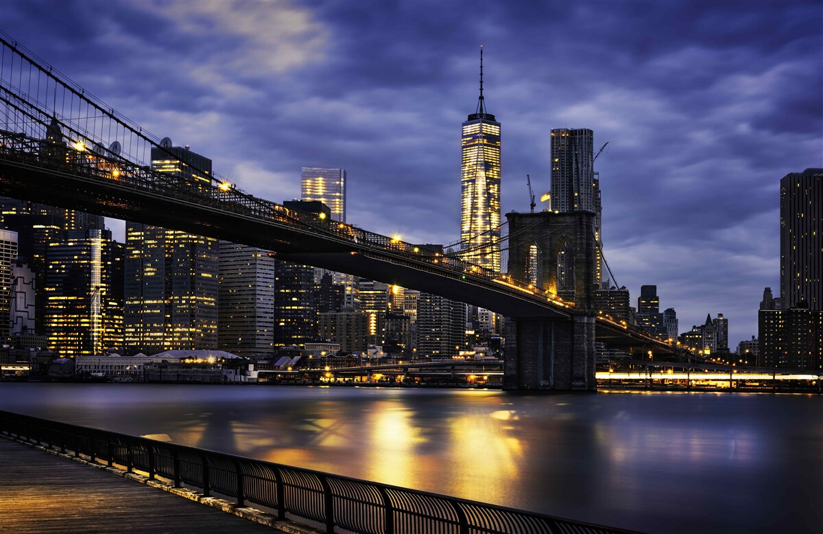 Carta da parati esaplanade sul ponte di brooklyn