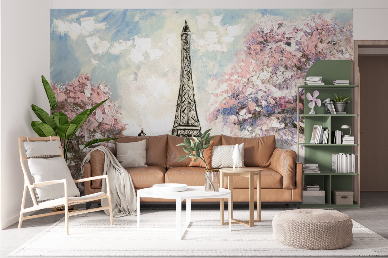 Carta da parati primavera romantica ai piedi della torre eiffel