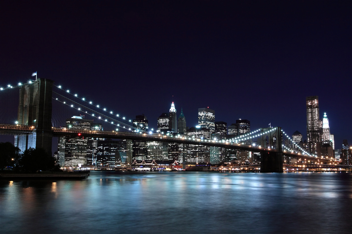 Carta da parati Le luci del ponte di Brooklyn