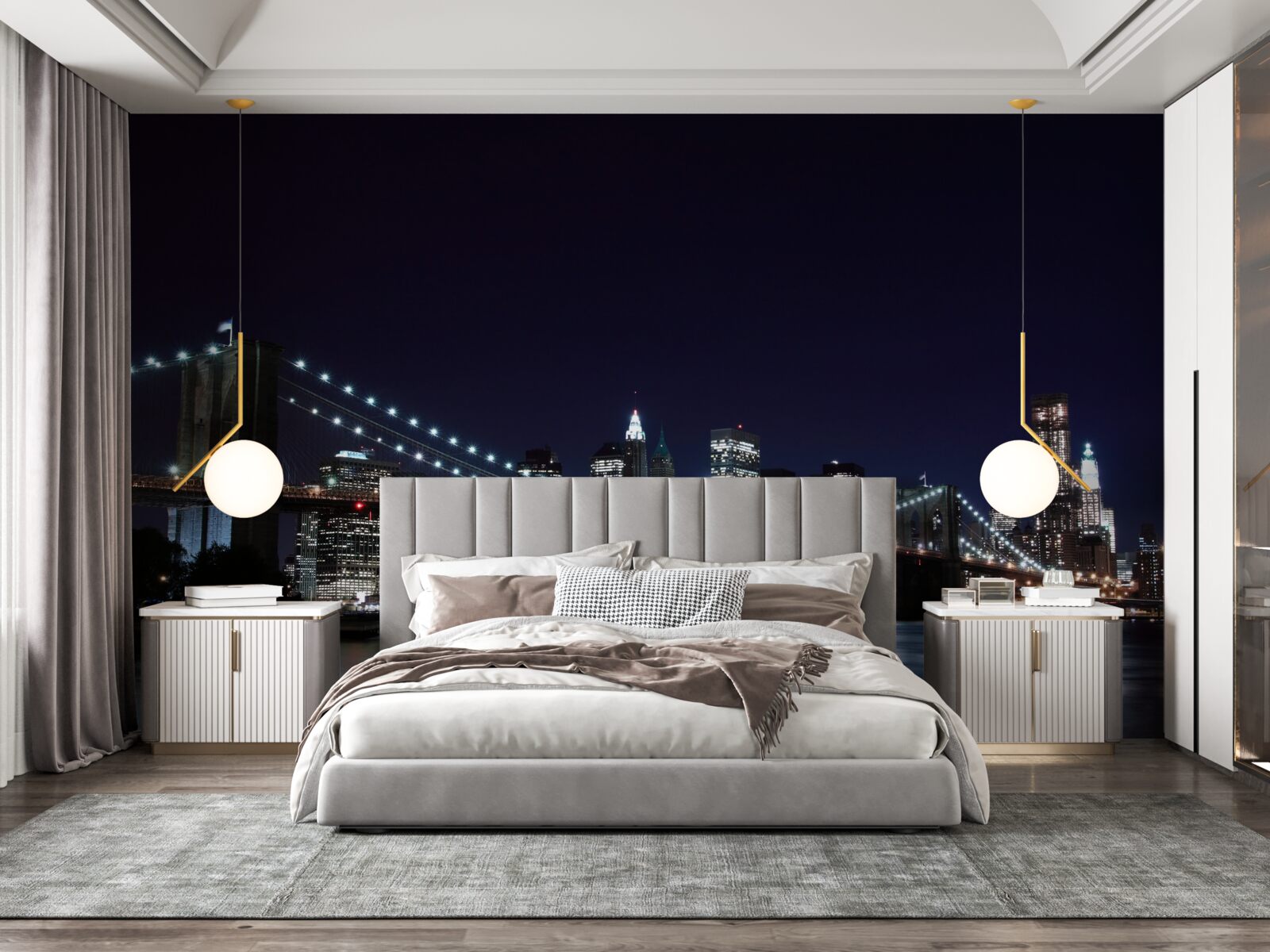 Carta da parati Le luci del ponte di Brooklyn