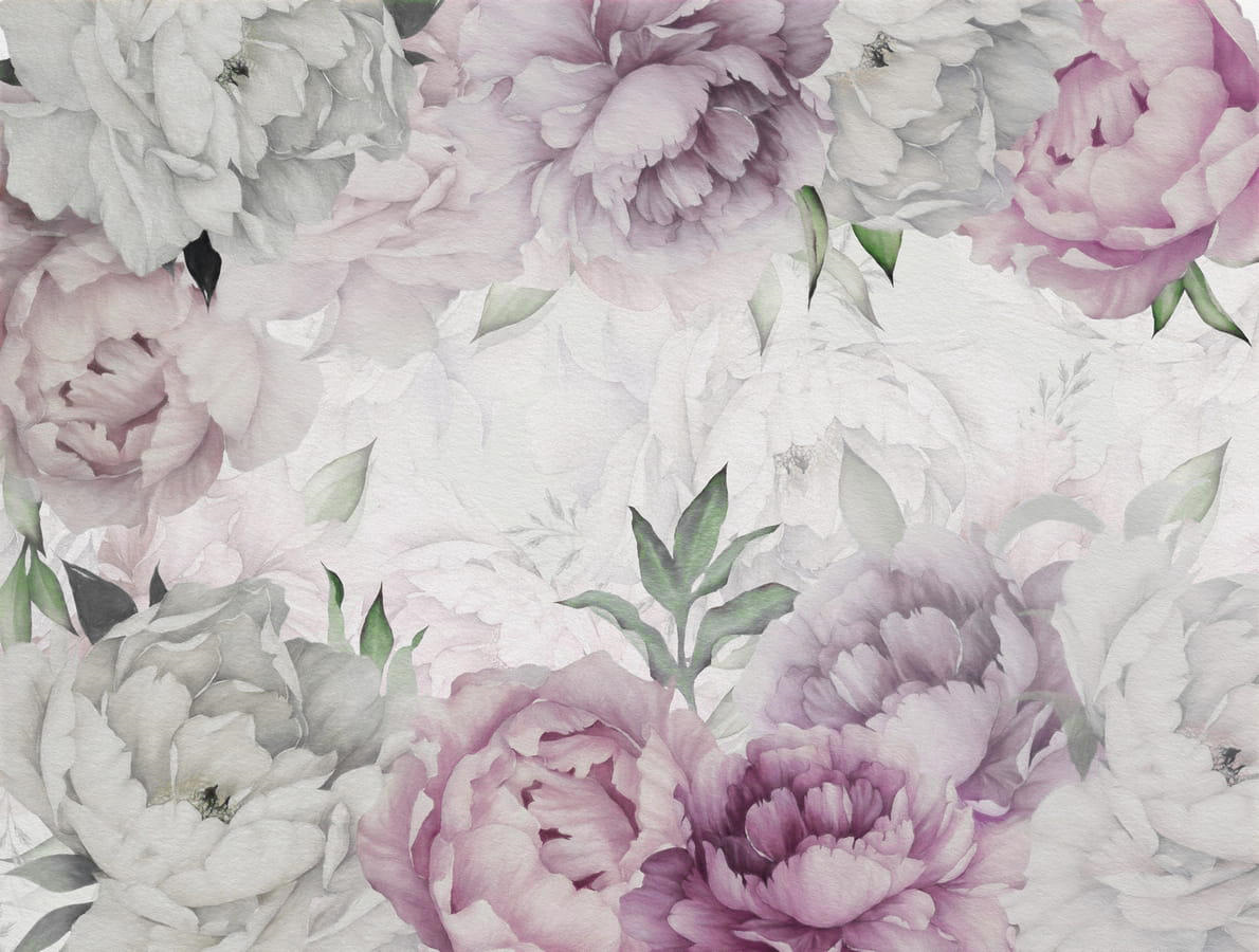 Carta da parati boccioli di fiori eleganti