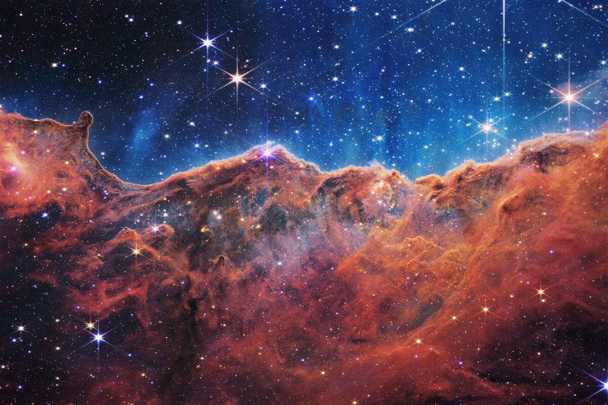 Carta da parati nuvole cosmiche stellate