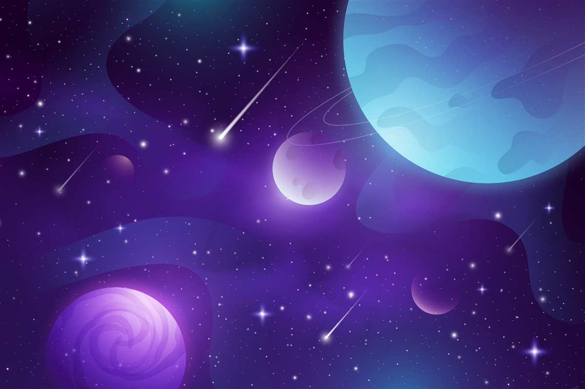 Carta da parati stelle e pianeti nell'universo