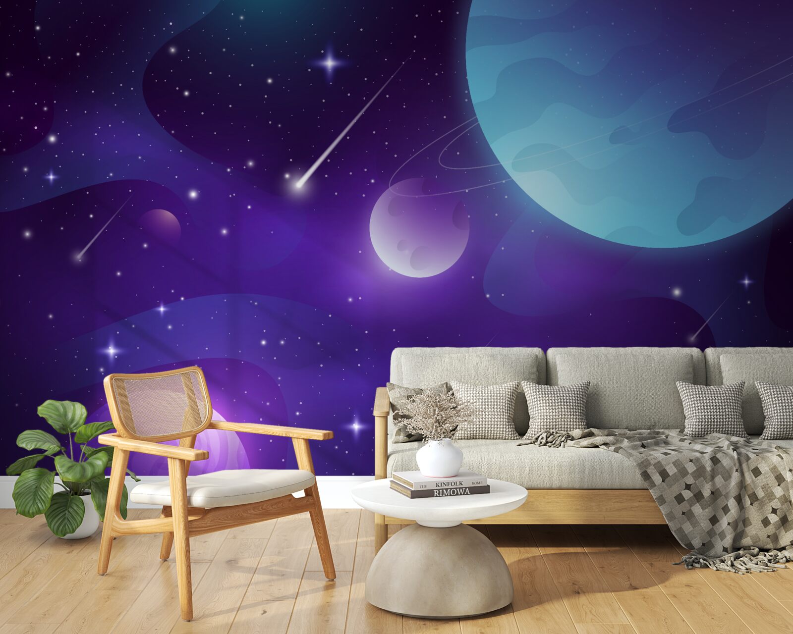Carta da parati stelle e pianeti nell'universo