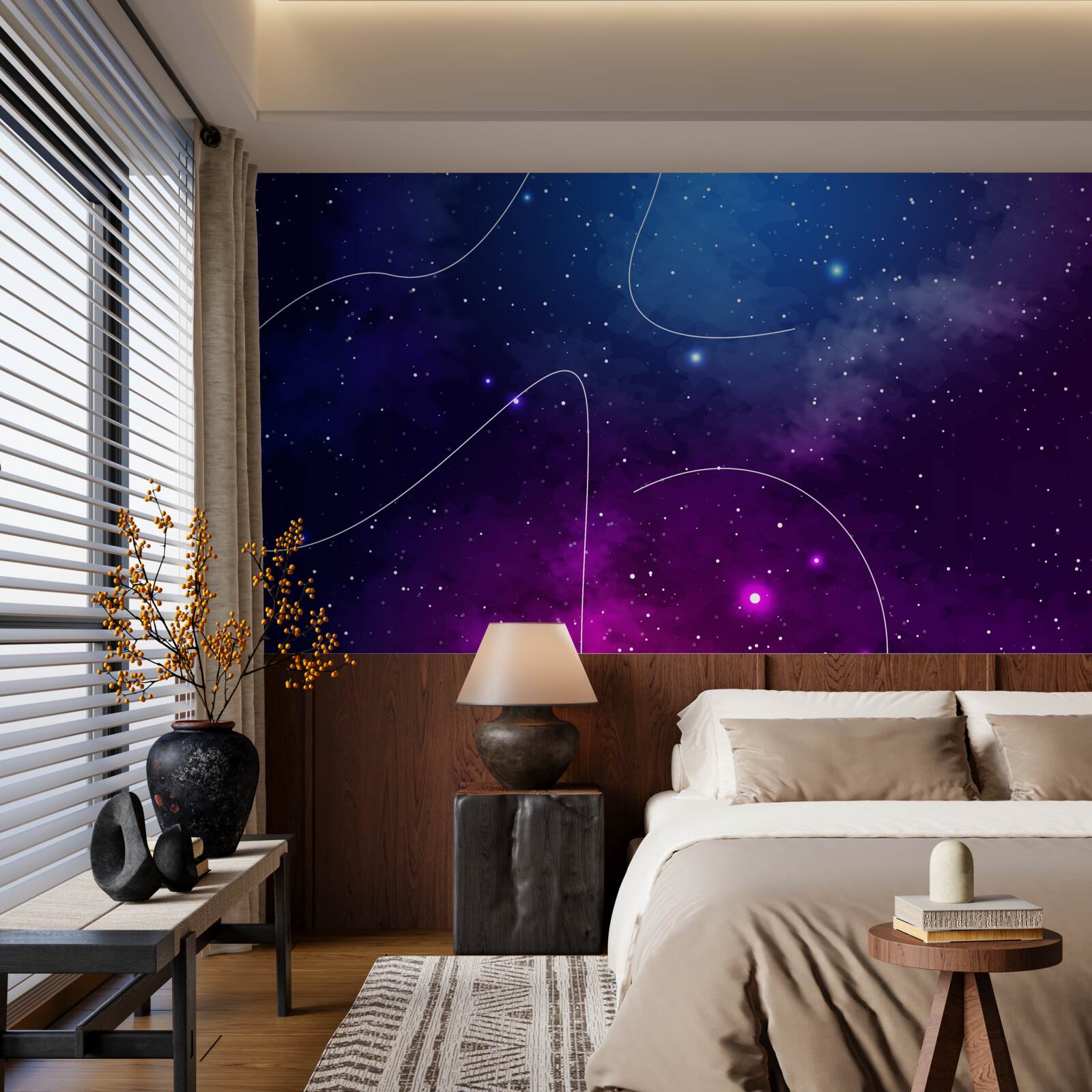Carta da parati notte immersa nell'oscurità cosmica