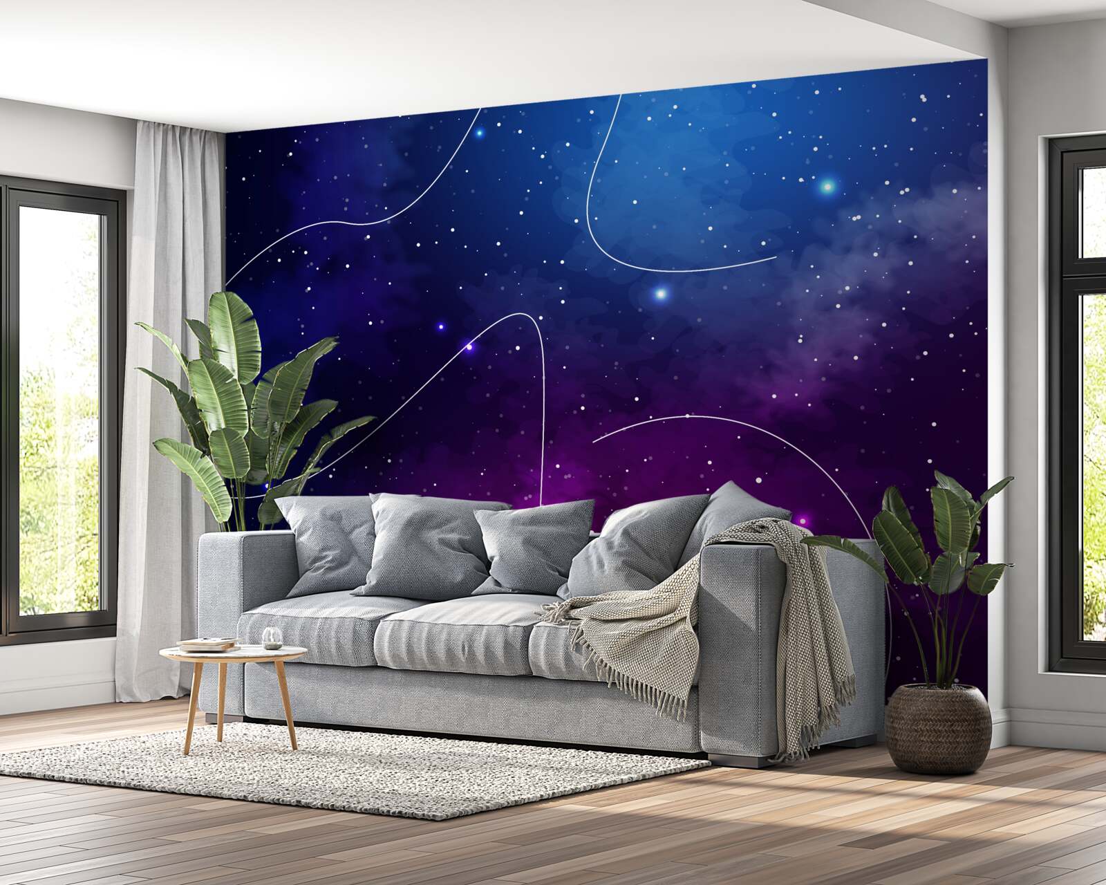 Carta da parati notte immersa nell'oscurità cosmica