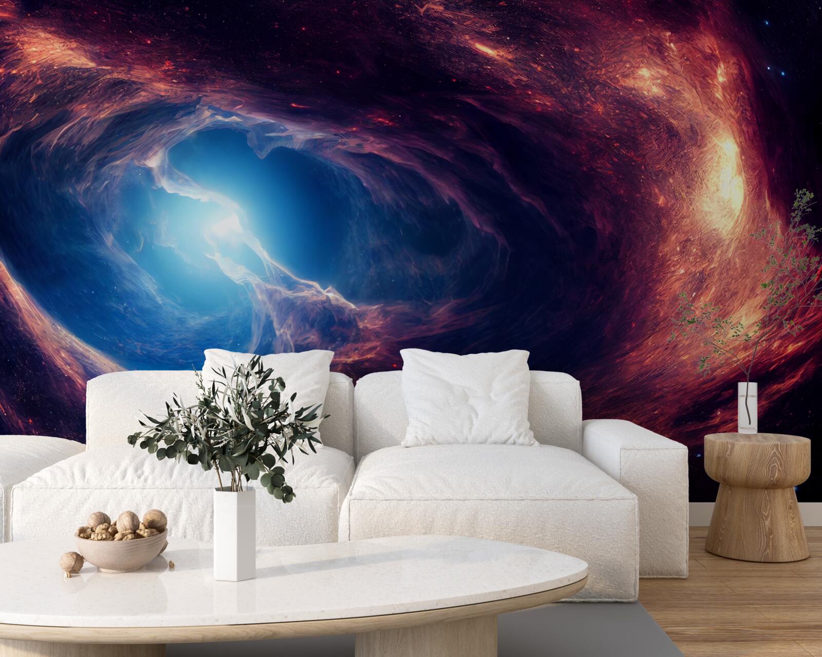 Carta da parati nebulose e sistema cosmico