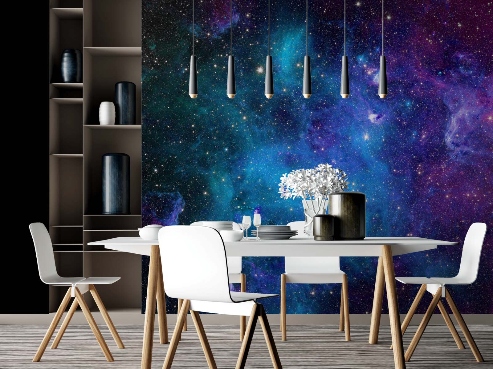 Carta da parati il cielo stellato è blu scuro