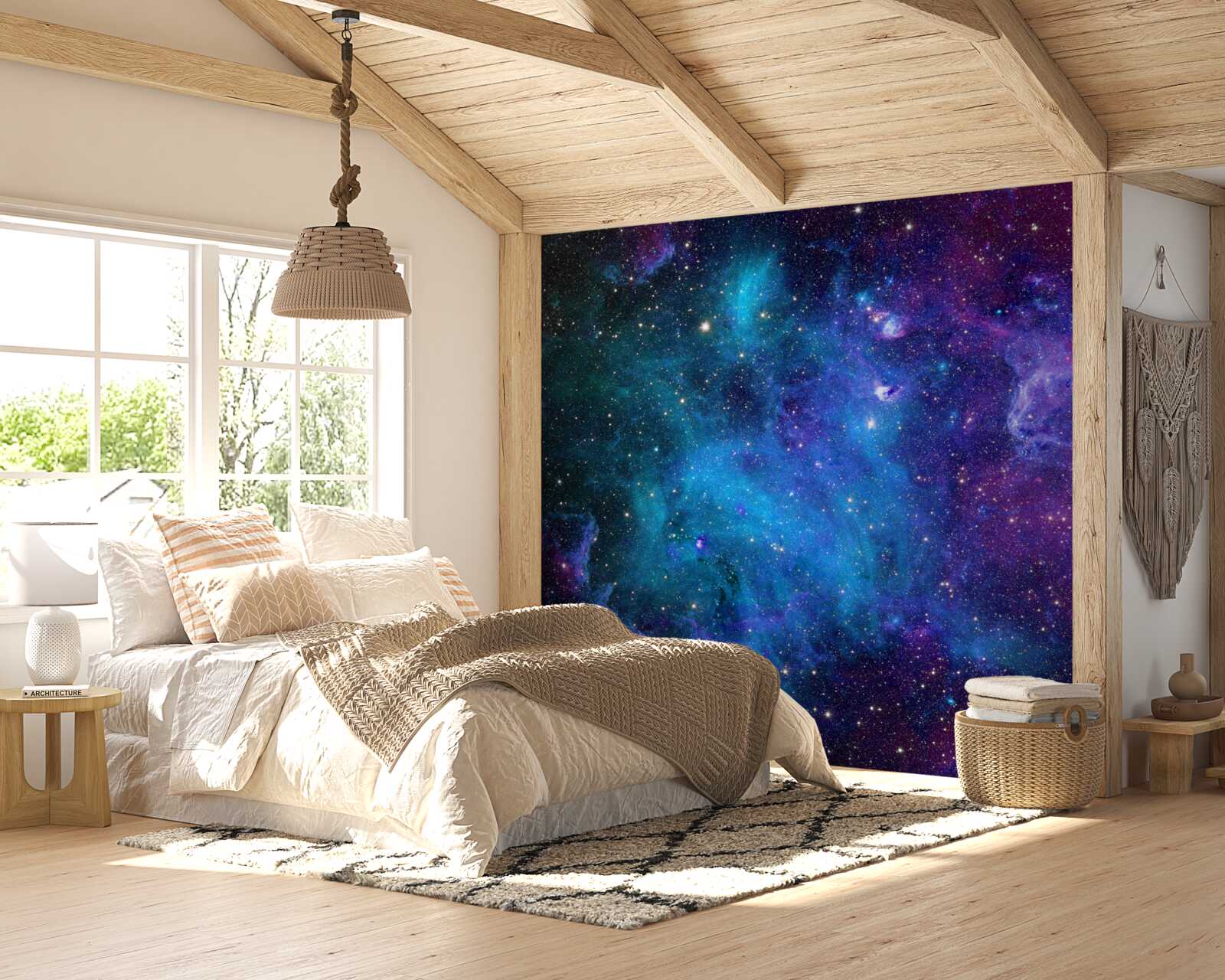 Carta da parati il cielo stellato è blu scuro