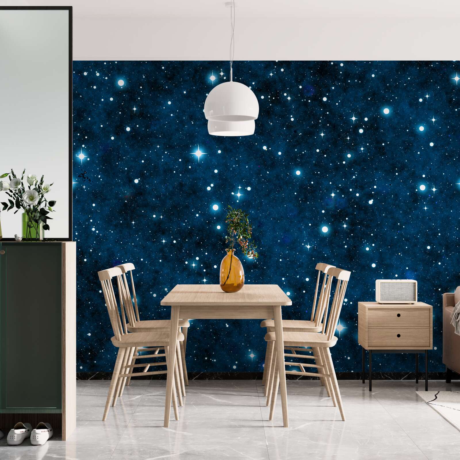 Carta da parati stelle nel cielo, grandi e piccole