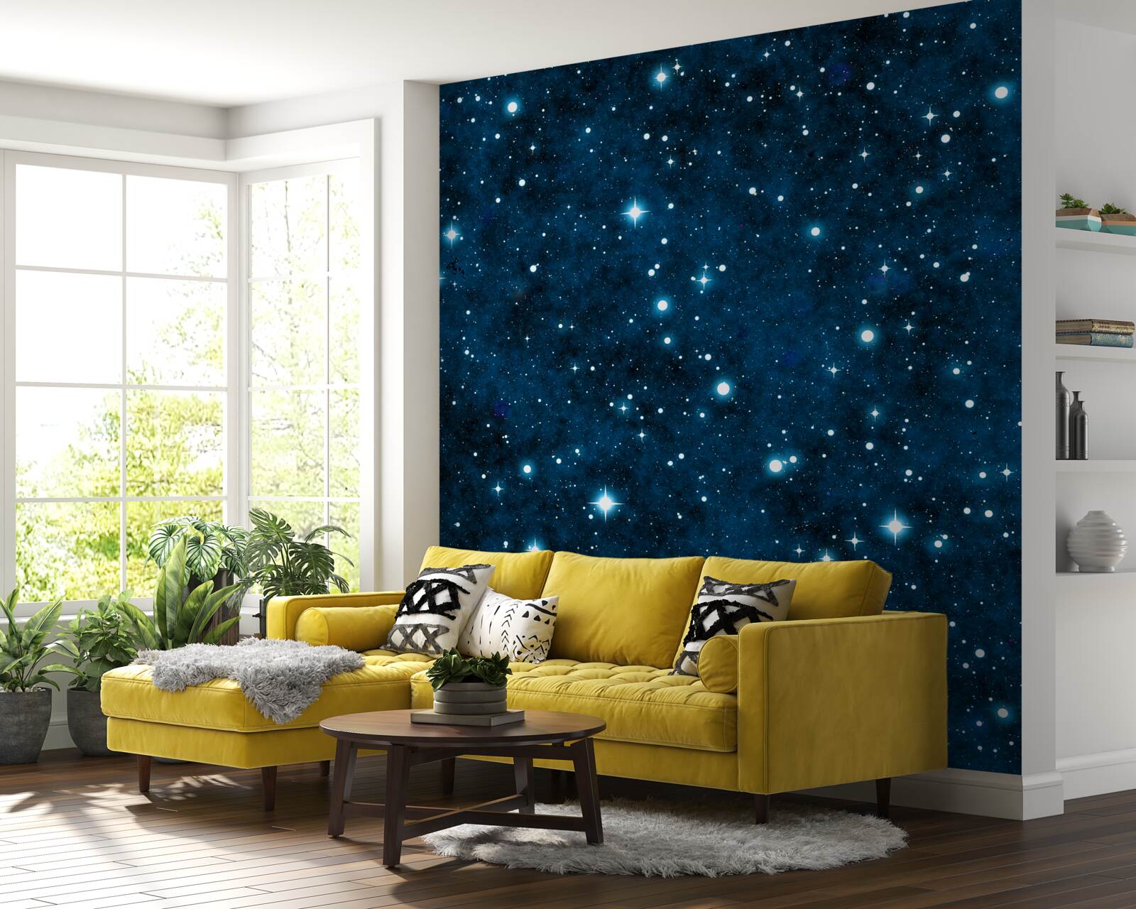 Carta da parati stelle nel cielo, grandi e piccole