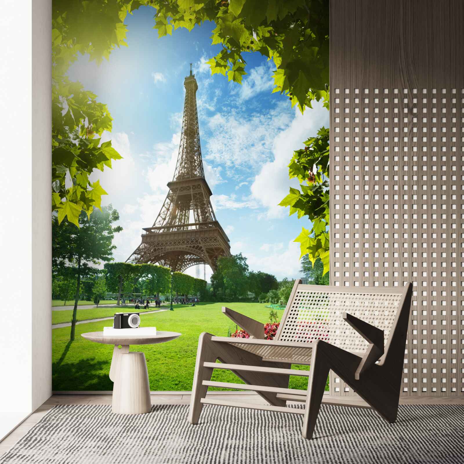 Carta da parati panorama mozzafiato della torre eiffel