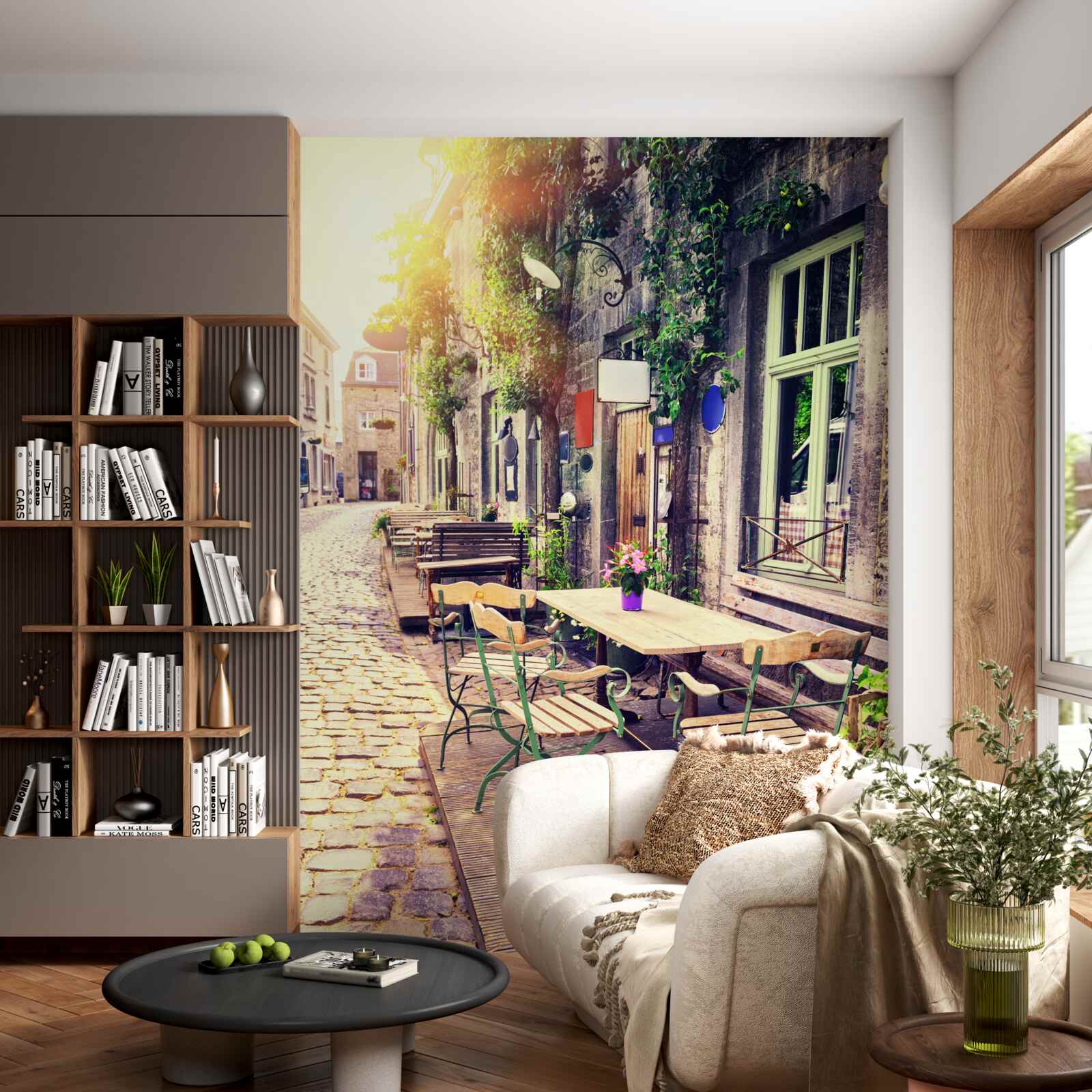 Fototapeta rodzinna kawiarnia z przytulną atmosferą o świcie