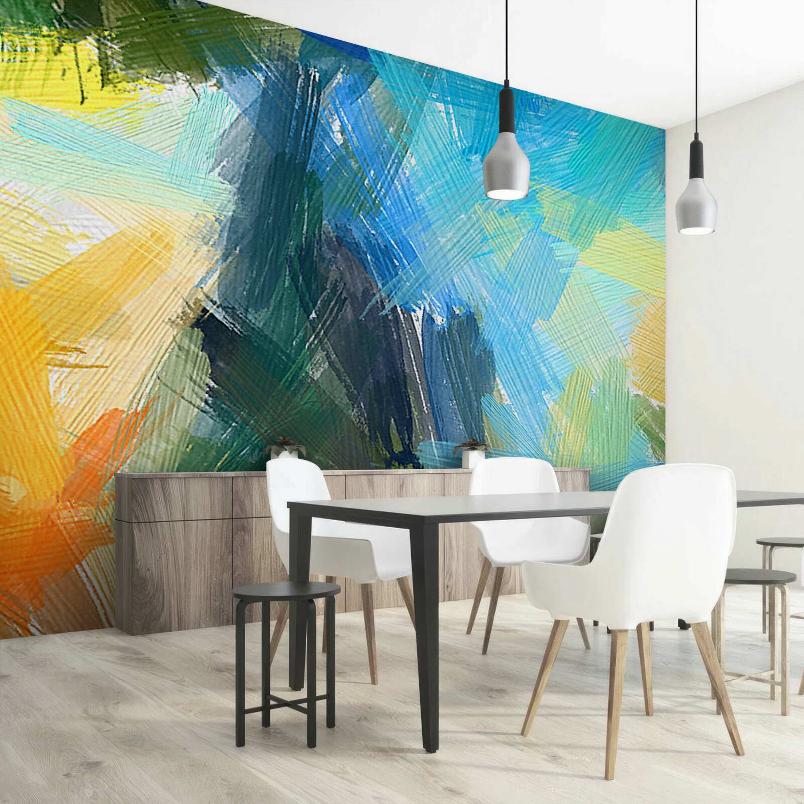 Carta da parati astrazione autunnale creata con colori ad olio