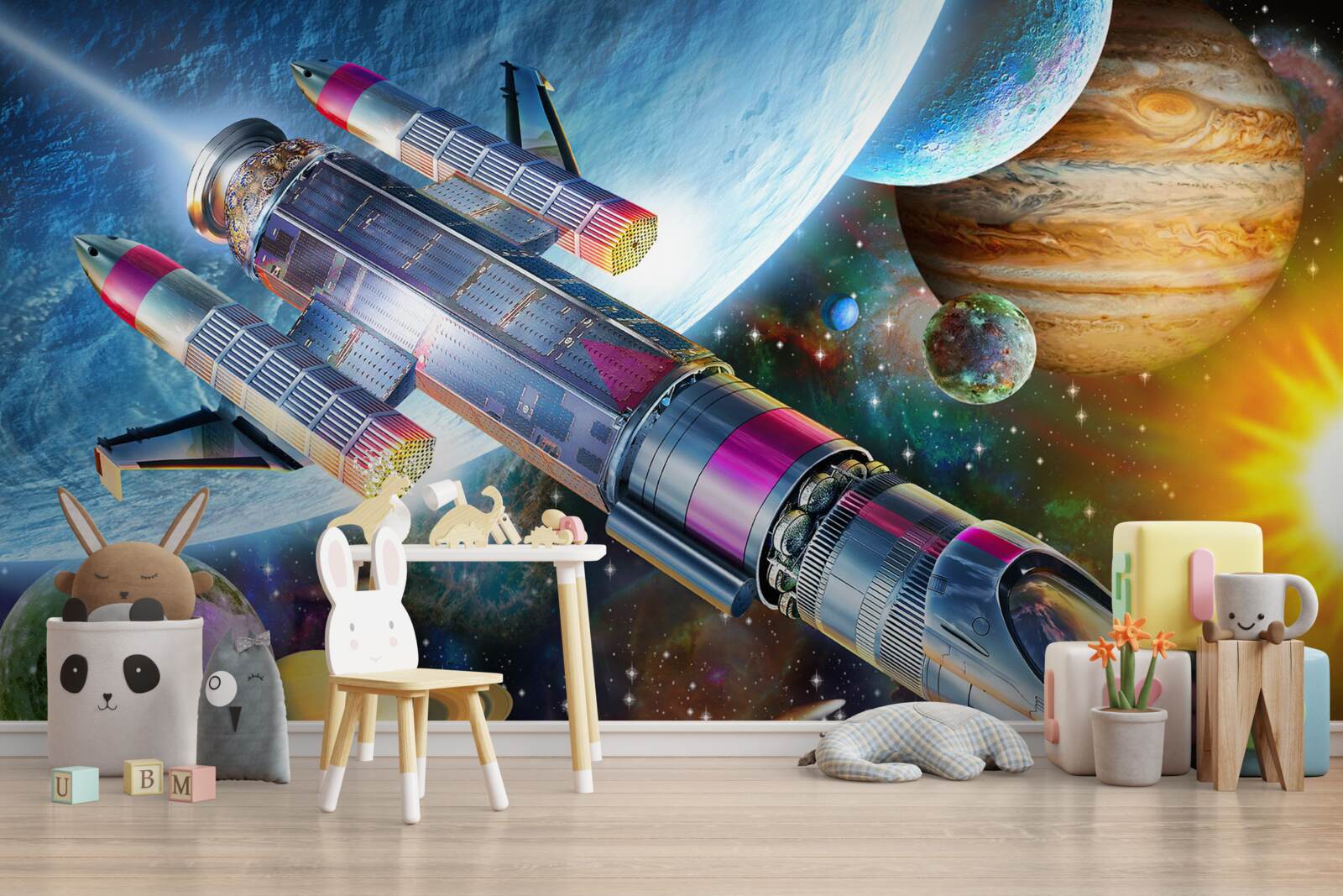 Carta da parati lancio di un veicolo spaziale nello spazio