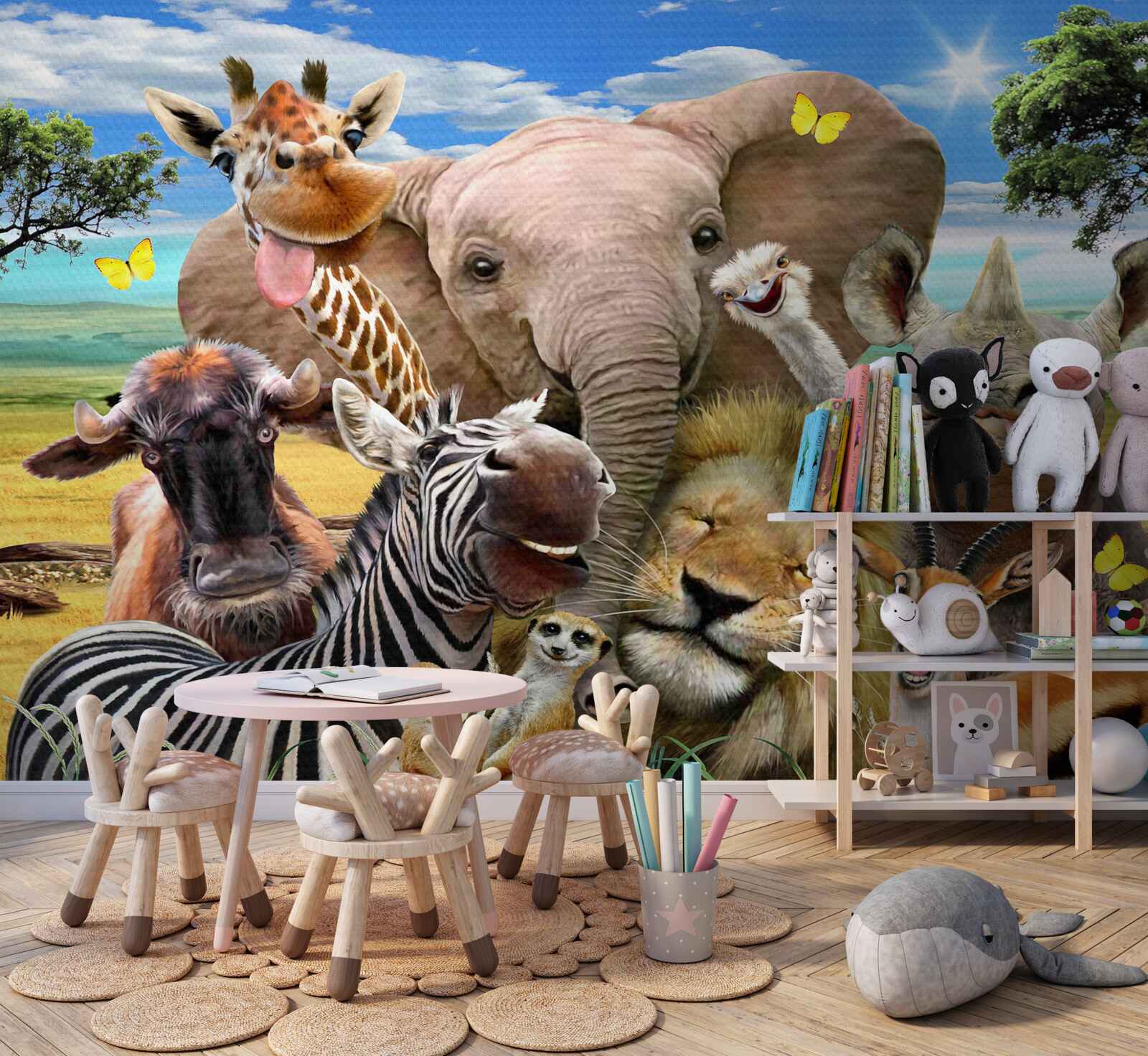 Carta da parati singolare selfie di africani amichevoli