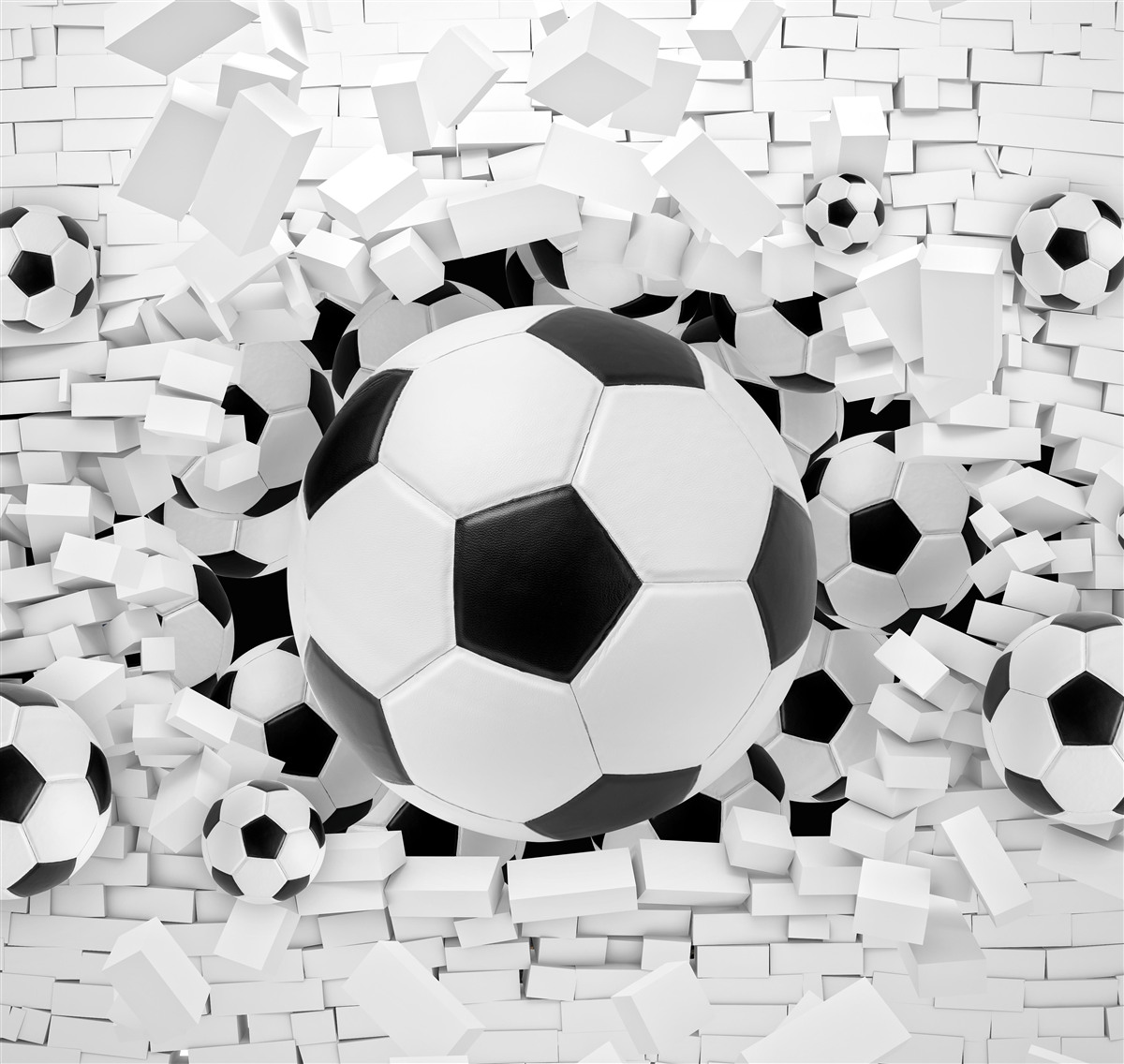Carta da parati tanti palloni da calcio