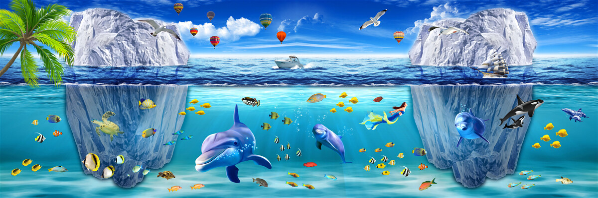 Carta da parati specie marine subacquee