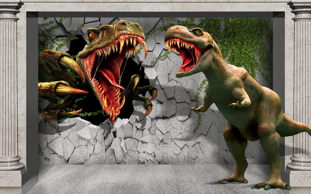 Carta da parati dinosauri inquieti a prua