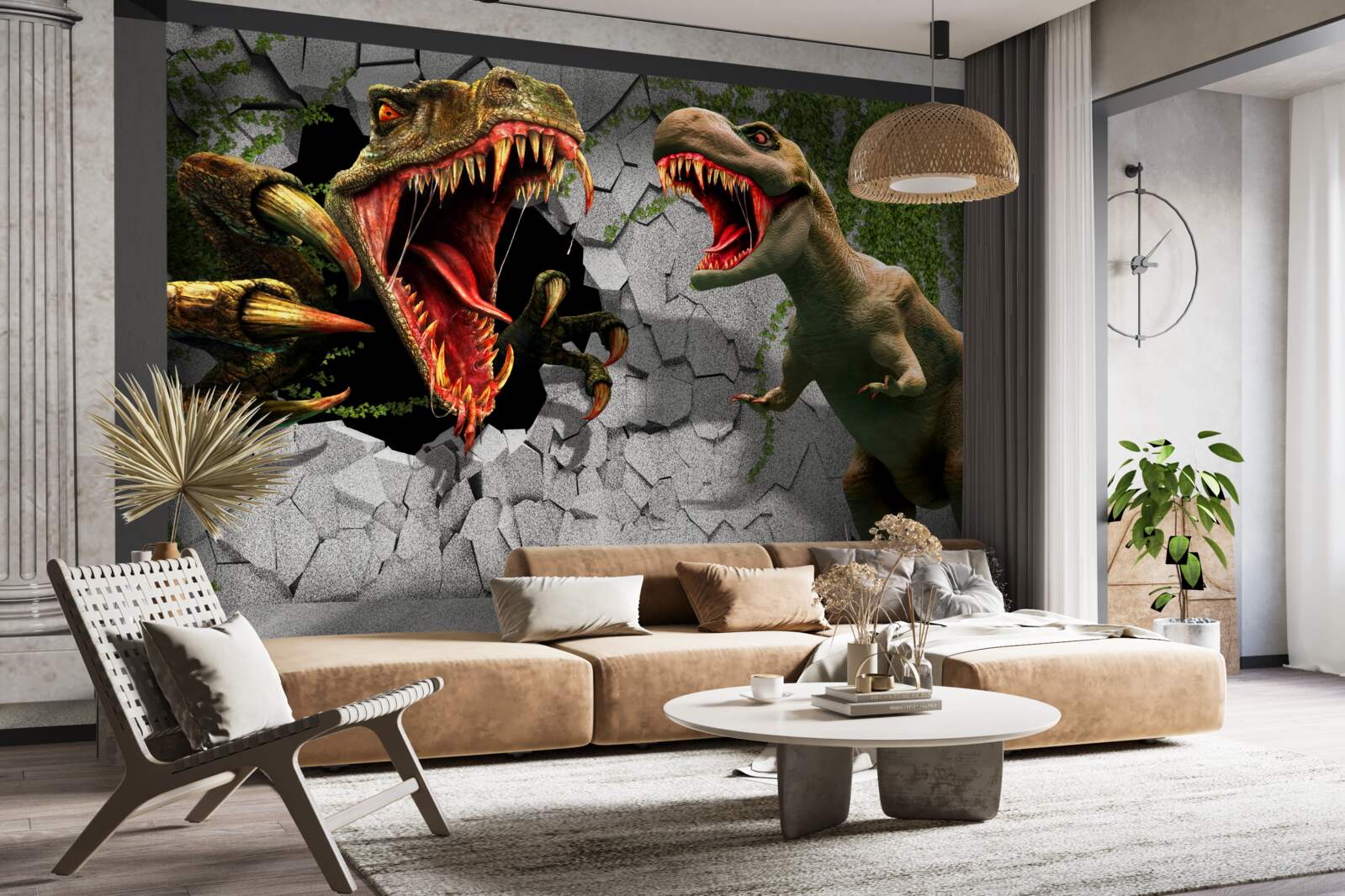 Carta da parati dinosauri inquieti a prua