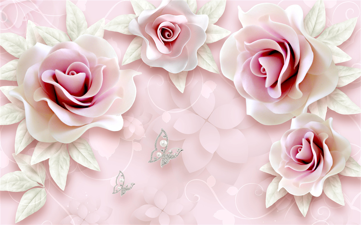 Carta da parati elegante rosa porcellana dai tenui toni lilla