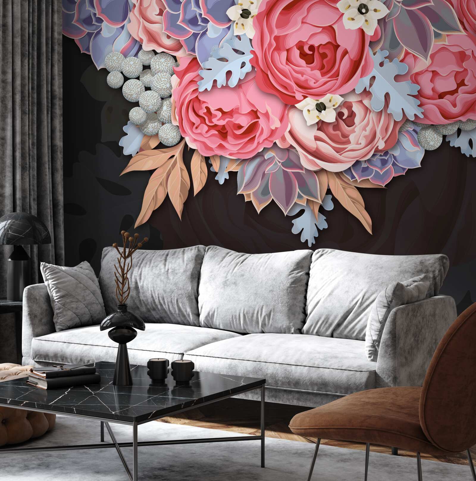 Carta da parati composizione di vari fiori