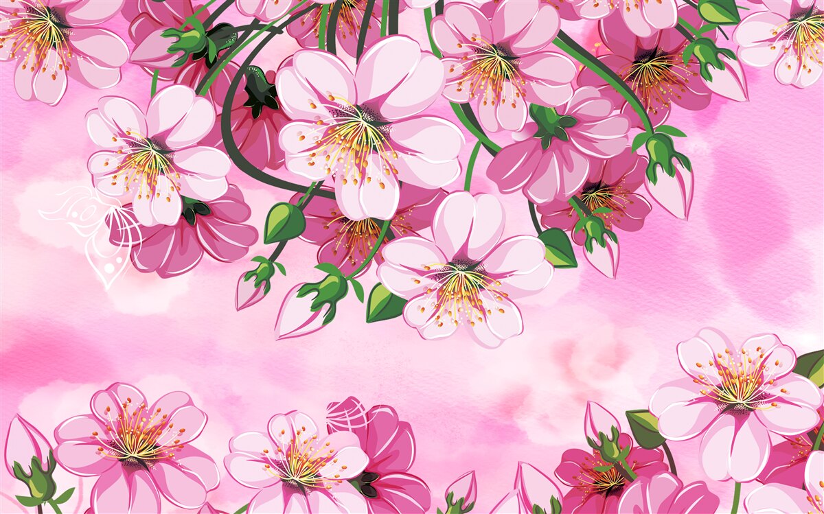 Carta da parati Fiori di ciliegio giapponesi