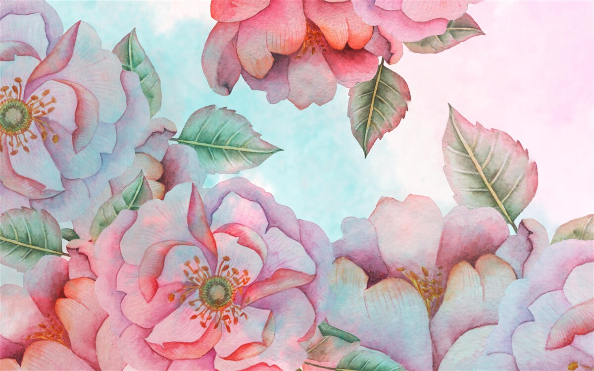 Carta da parati fiore ad acquerello