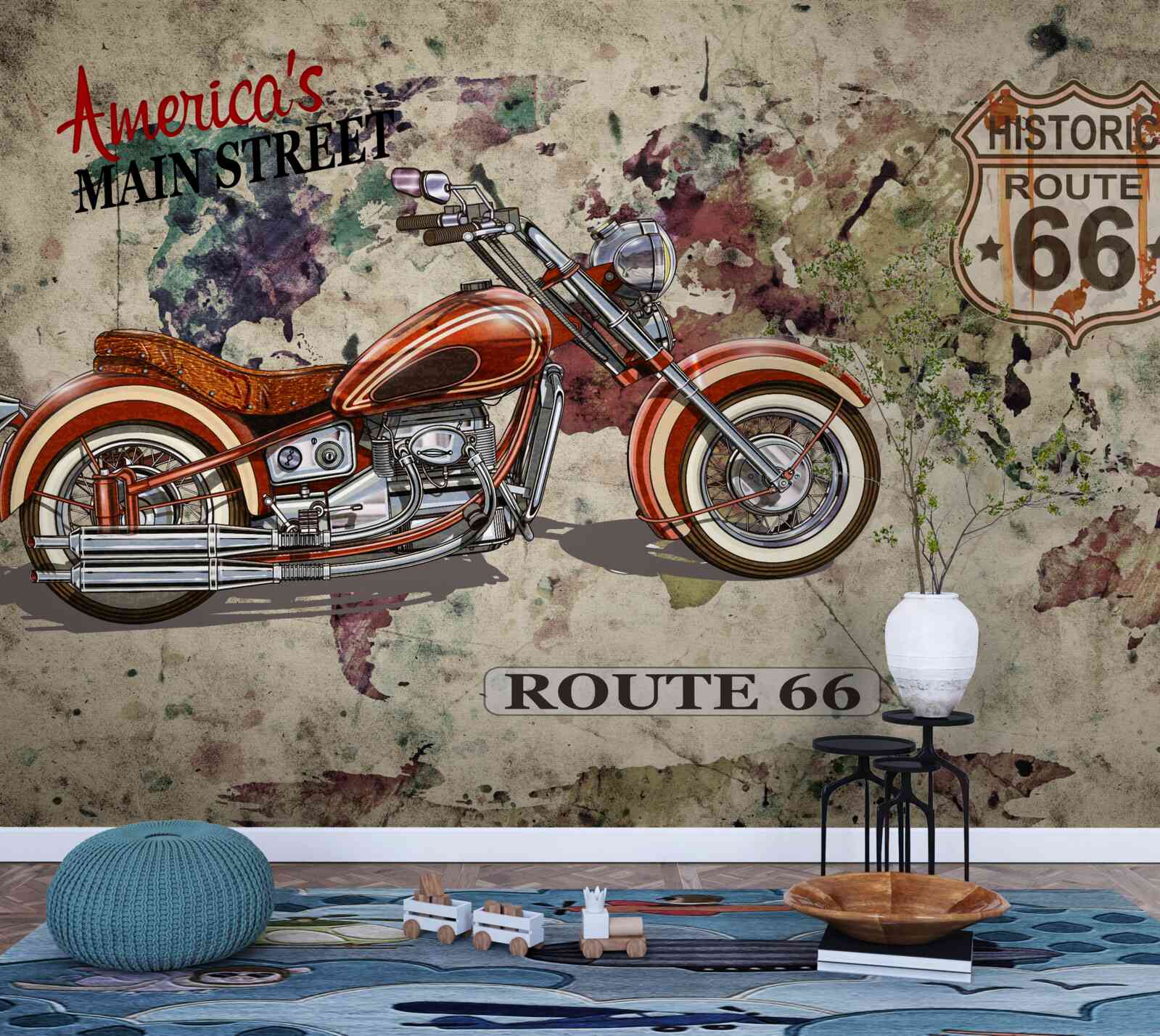 Carta da parati moto elegante dall'america