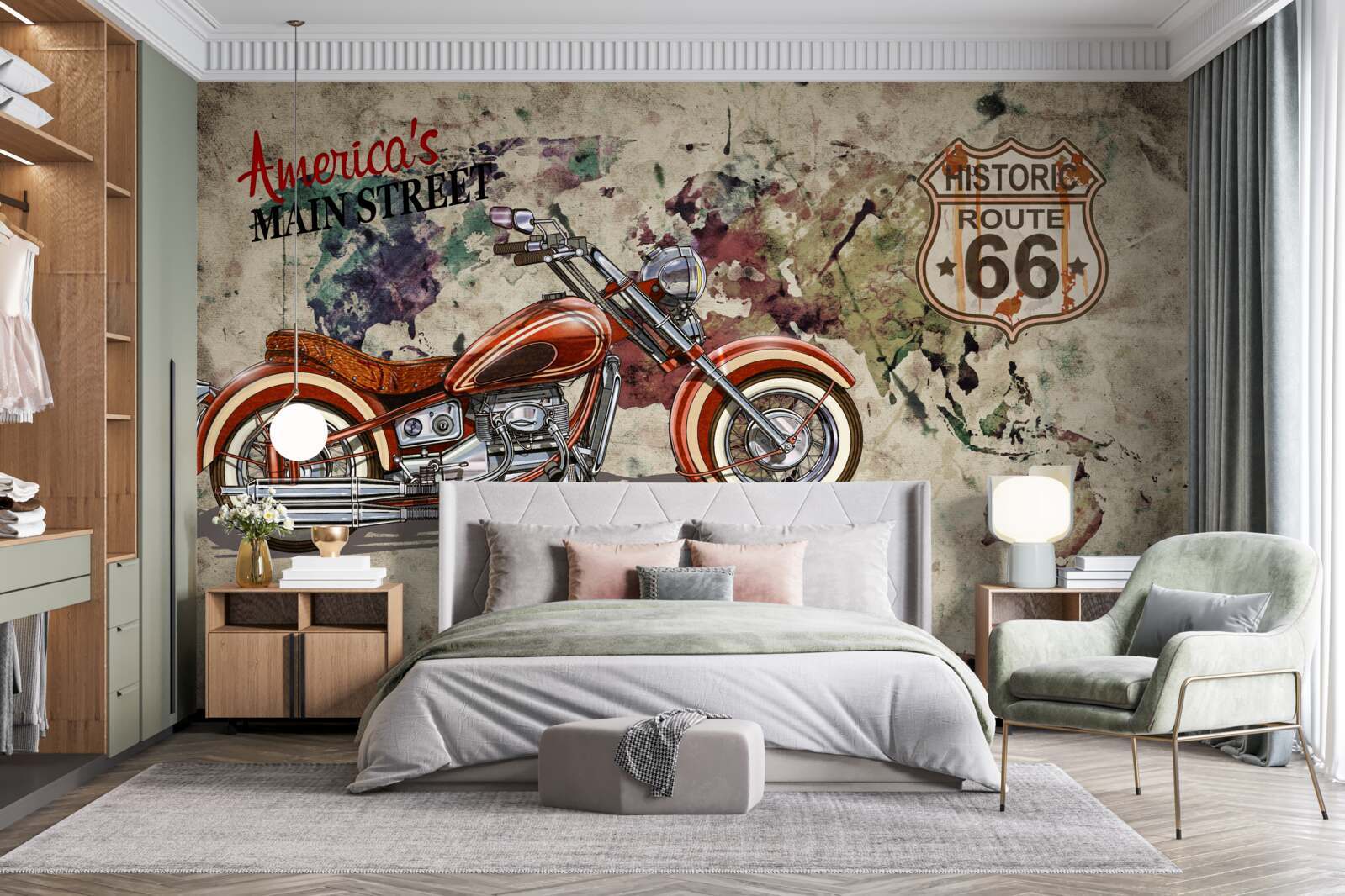 Carta da parati moto elegante dall'america