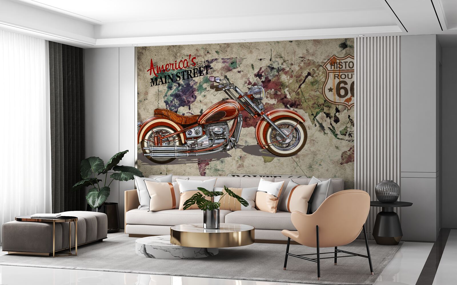 Carta da parati moto elegante dall'america