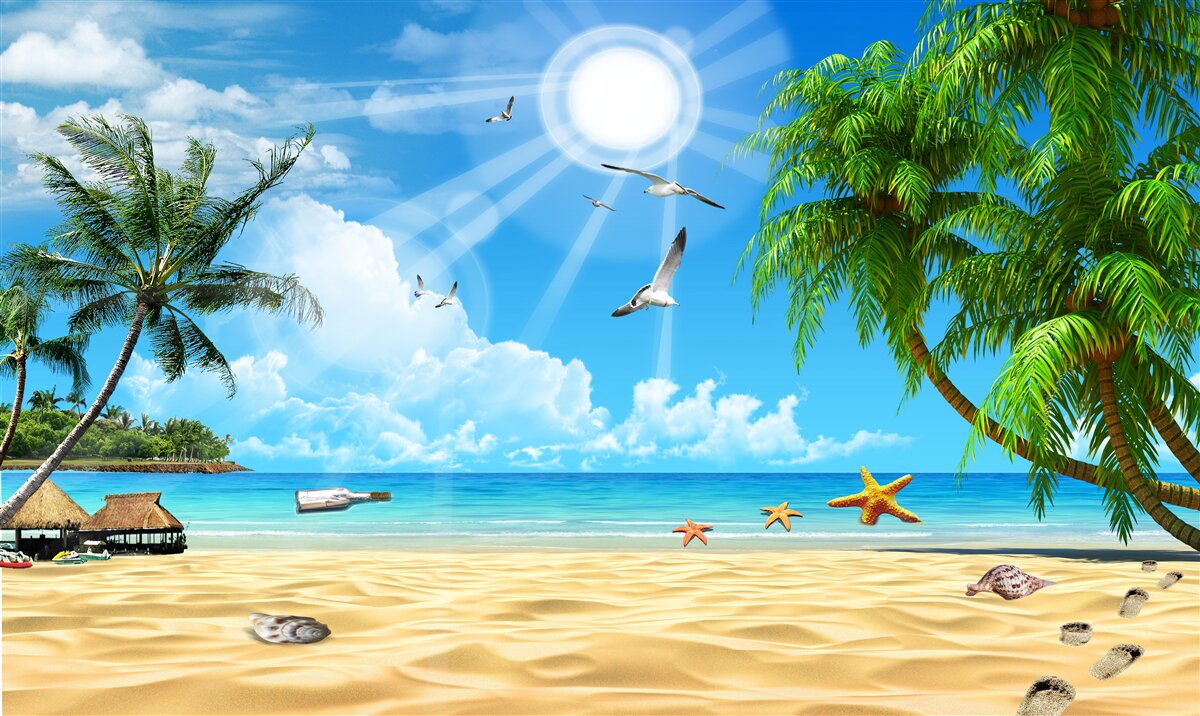 Carta da parati costa ai tropici