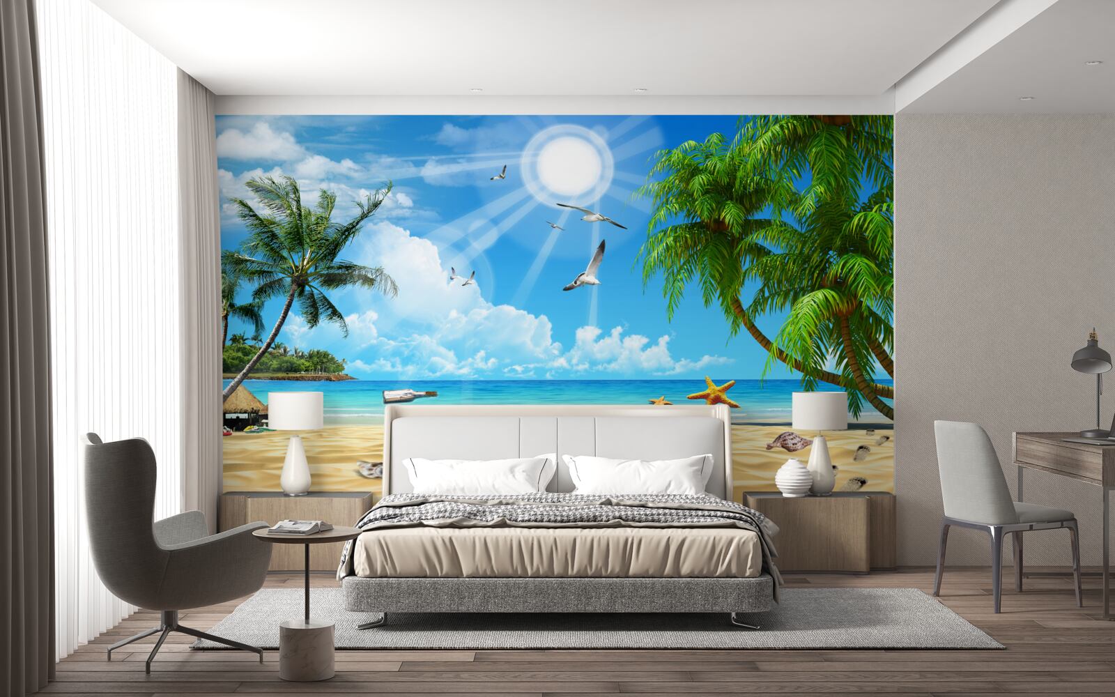 Carta da parati costa ai tropici