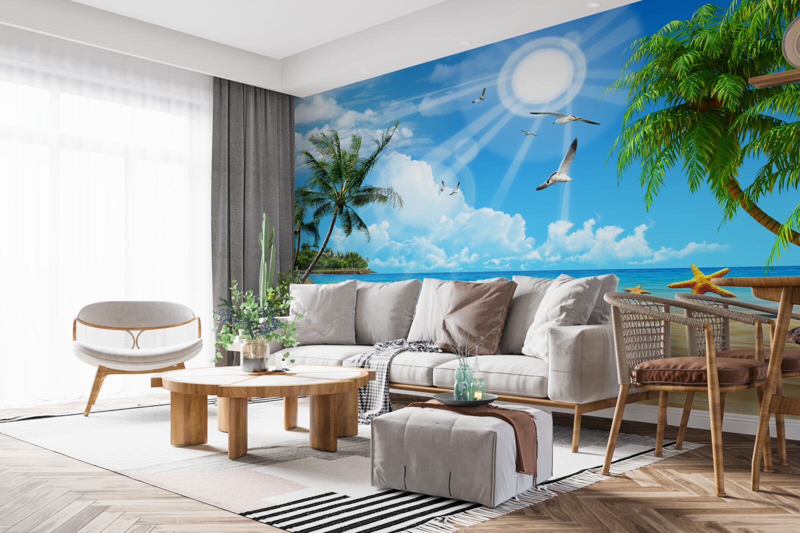 Carta da parati costa ai tropici