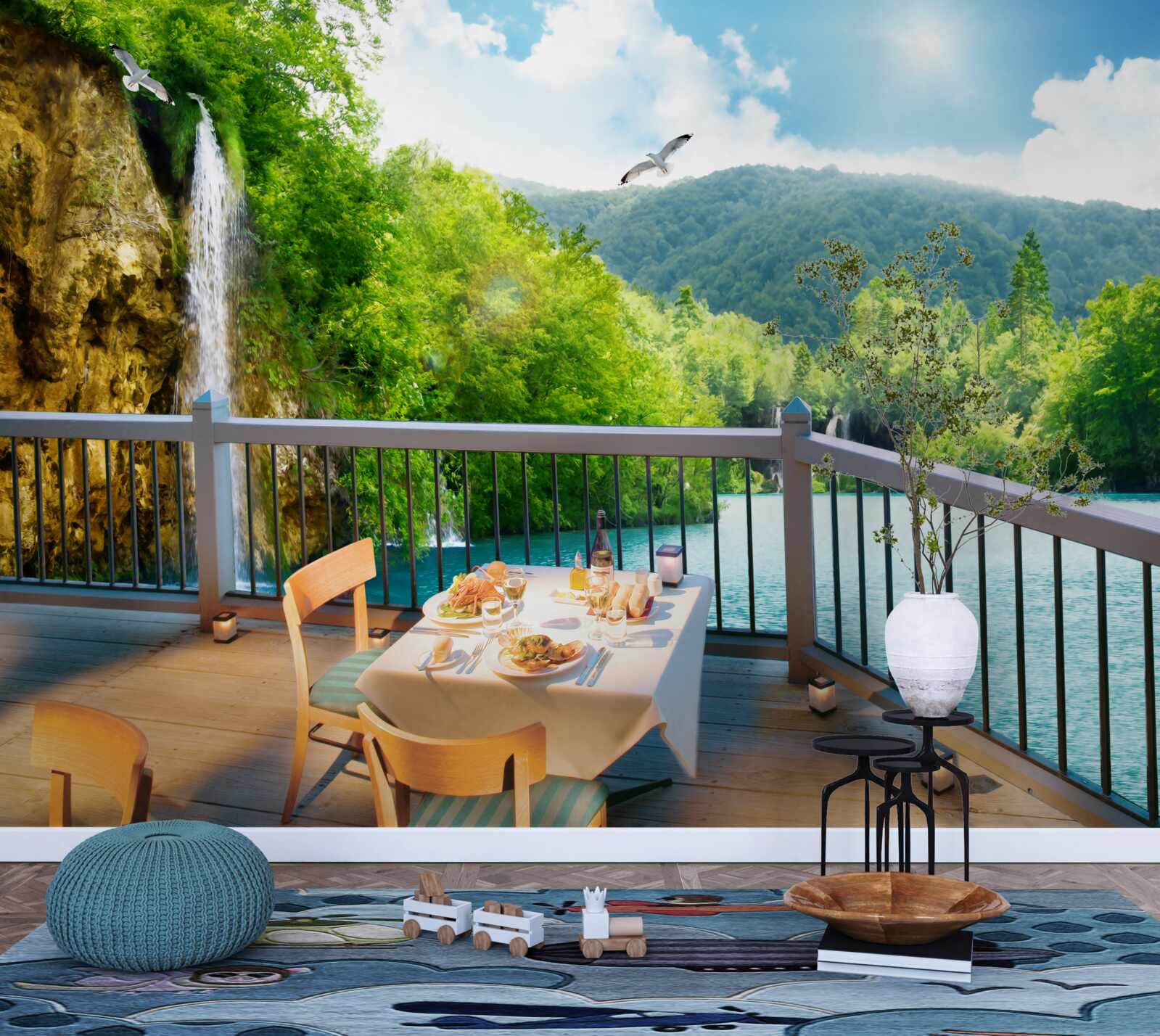 Carta da parati Colazione con un panorama mozzafiato