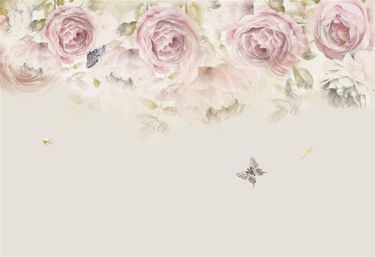 Carta da parati corona di rose abbondanti