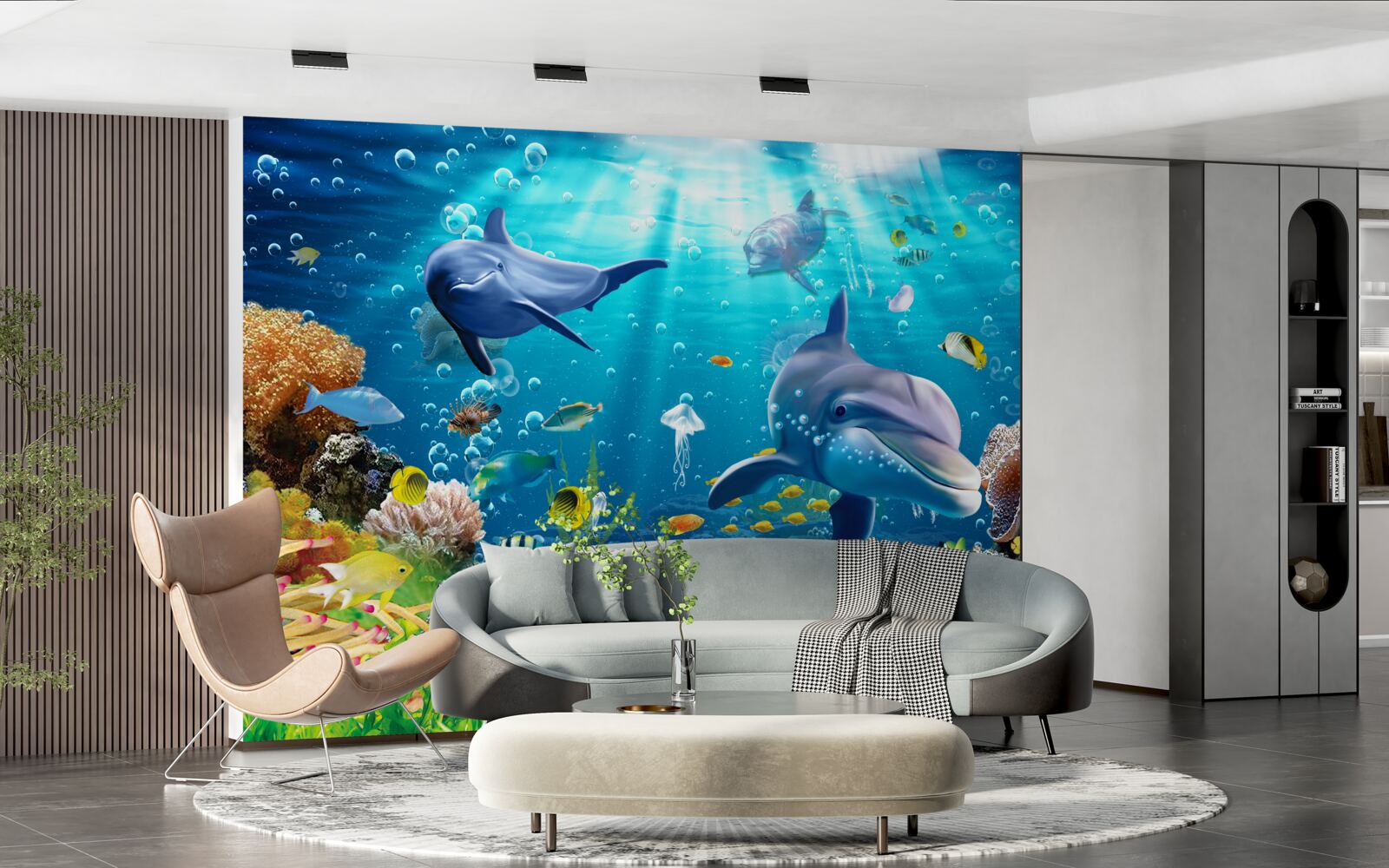 Carta da parati i delfini vivono in fondo al mare
