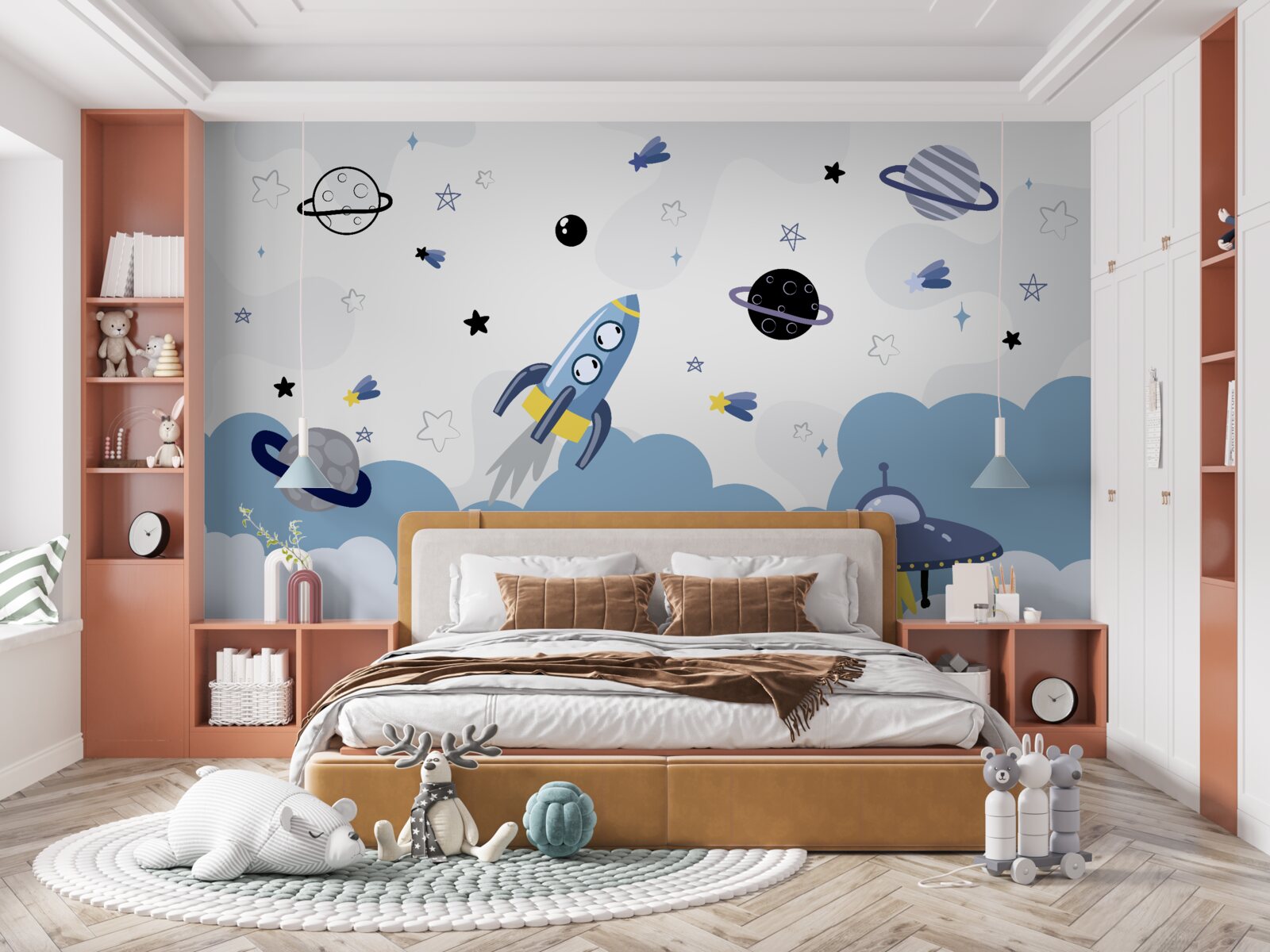 Carta da parati bambini sullo spazio