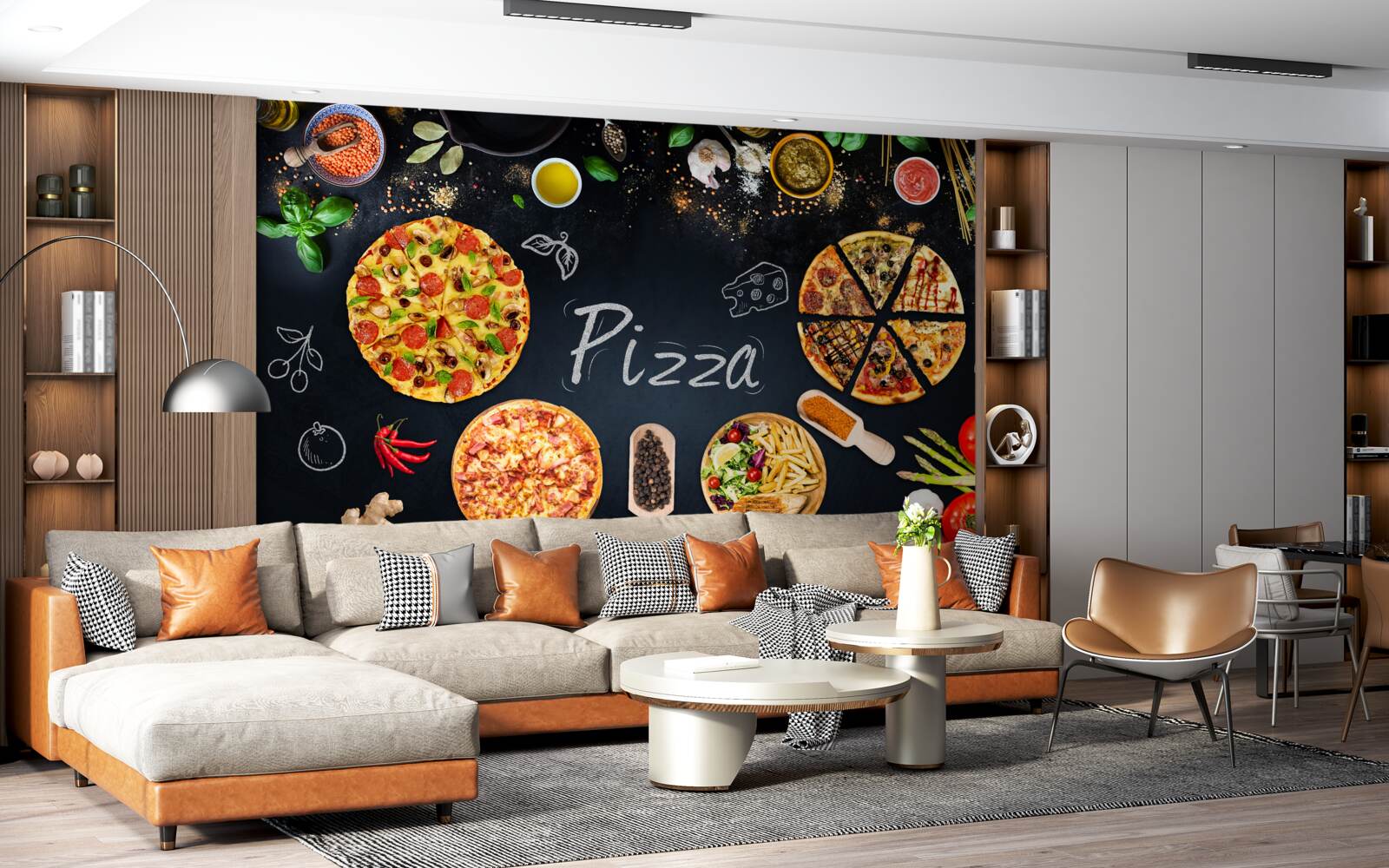 Carta da parati altri prodotti alimentari come la pizza