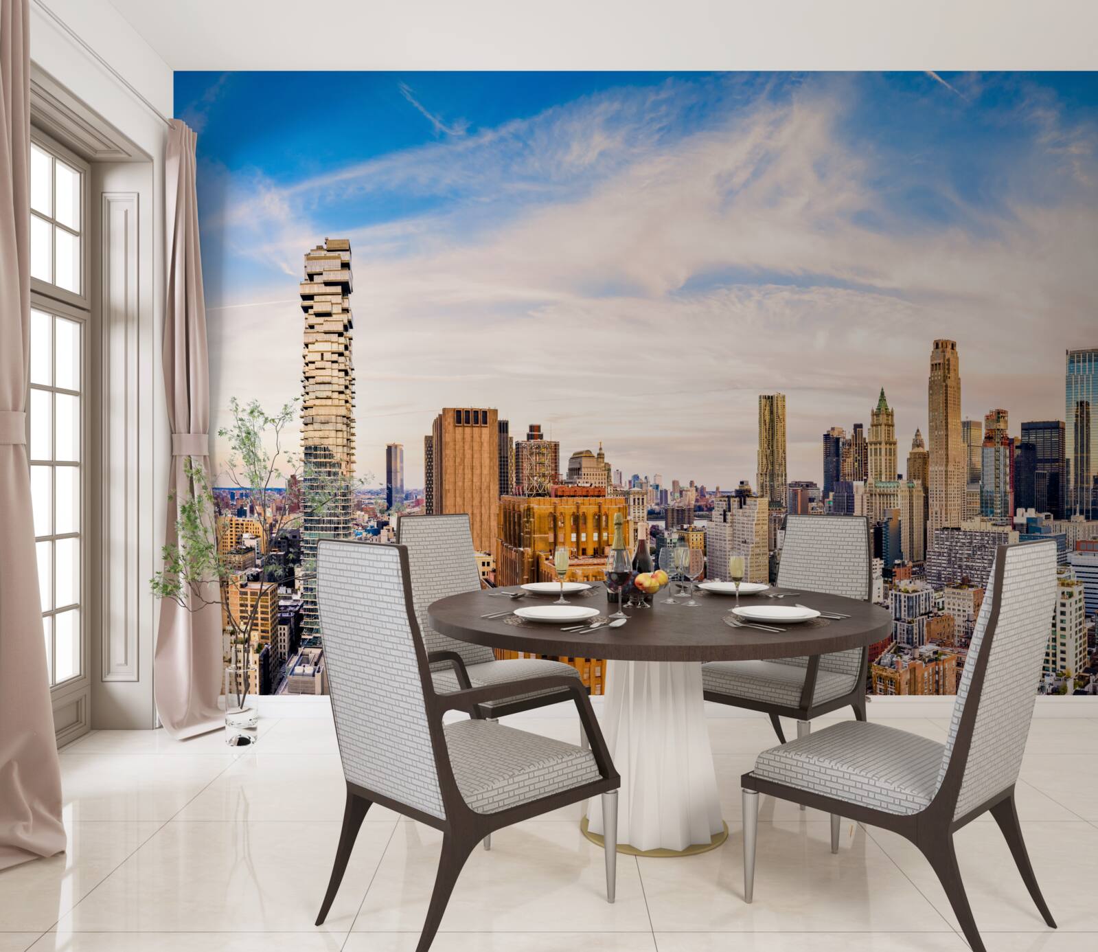 Carta da parati tramonto su lower manhattan