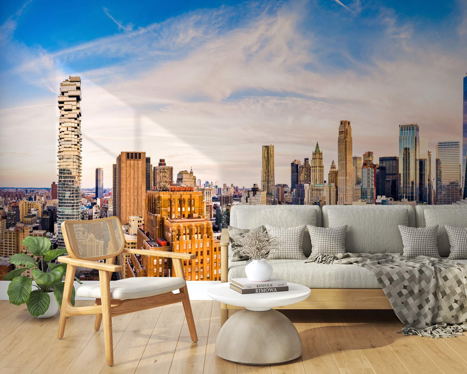 Carta da parati tramonto su lower manhattan