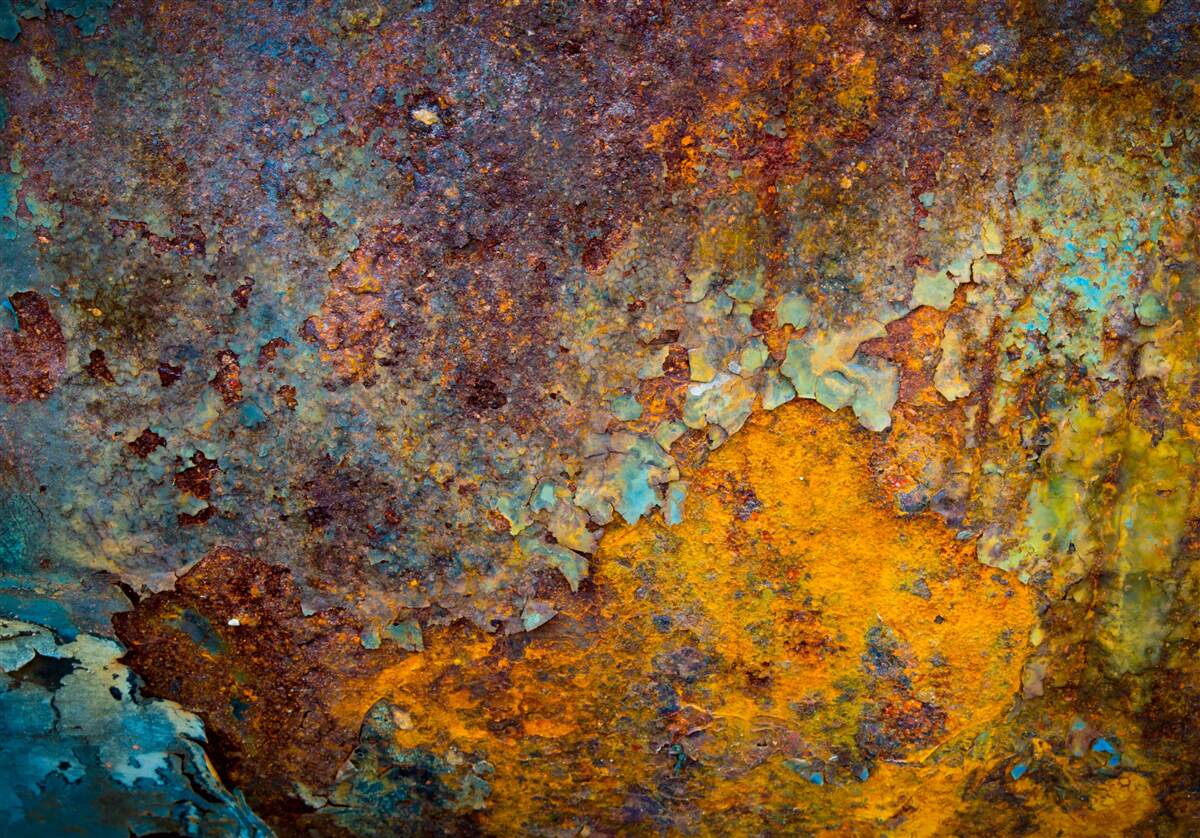 Carta da parati muro di metallo arrugginito