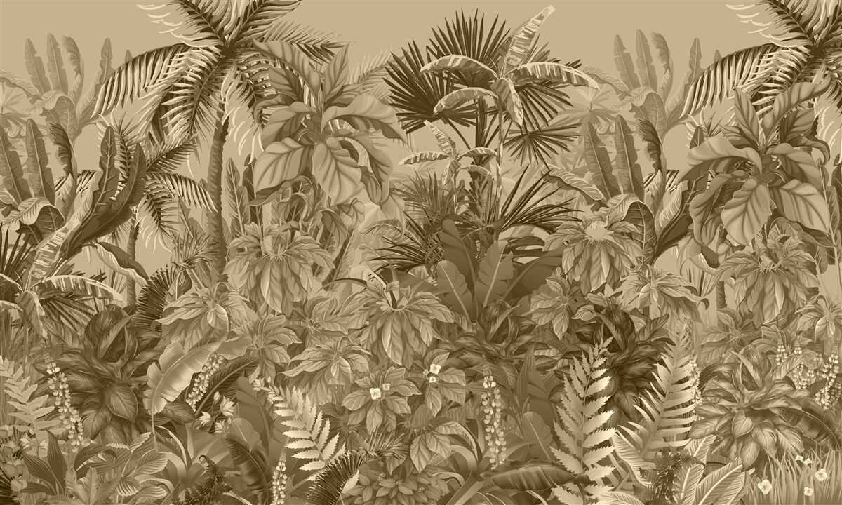 Carta da parati foresta pluviale color seppia