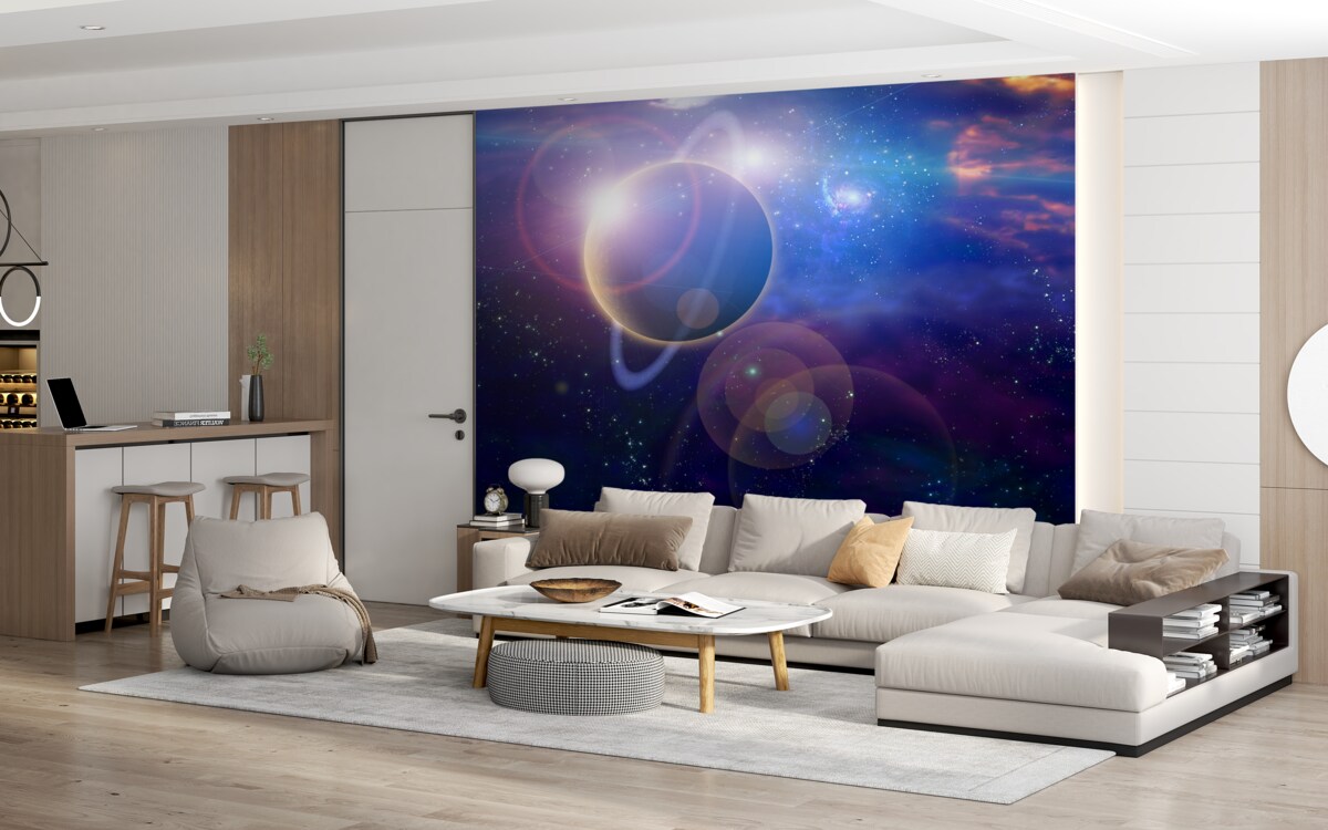 Carta da parati stelle su un pianeta celeste