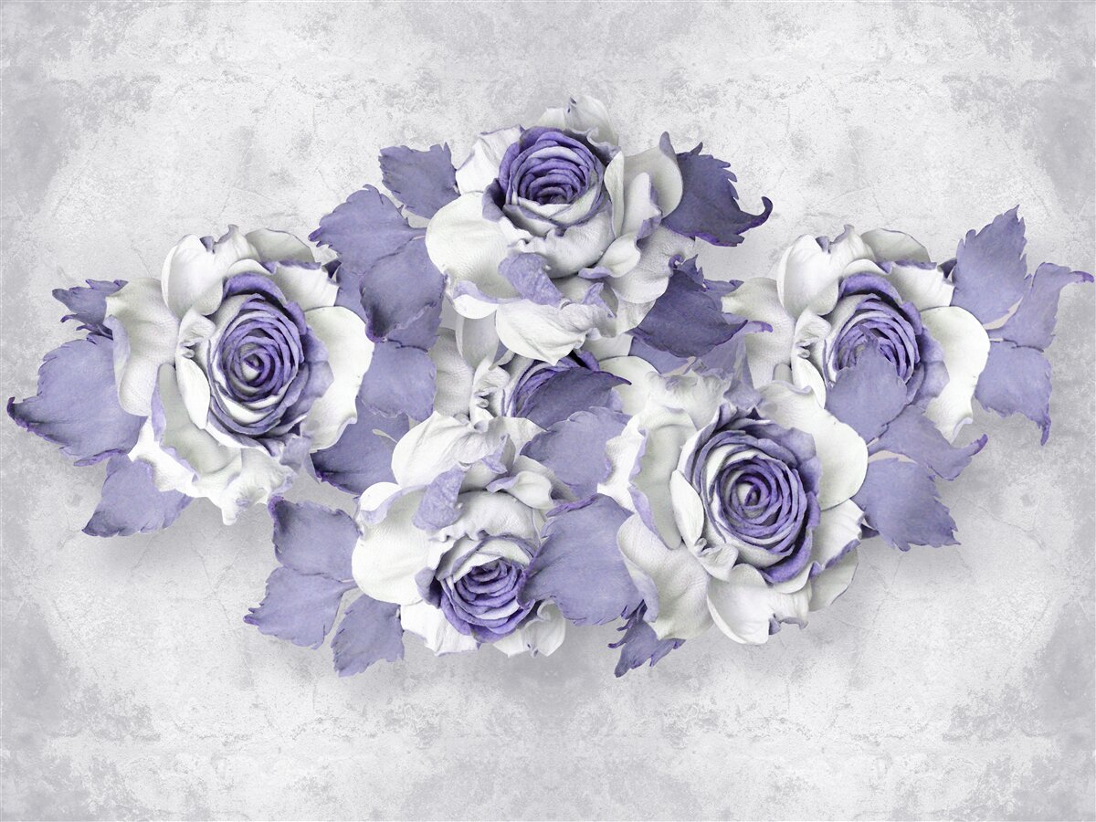 Carta da parati decorazione floreale lilla