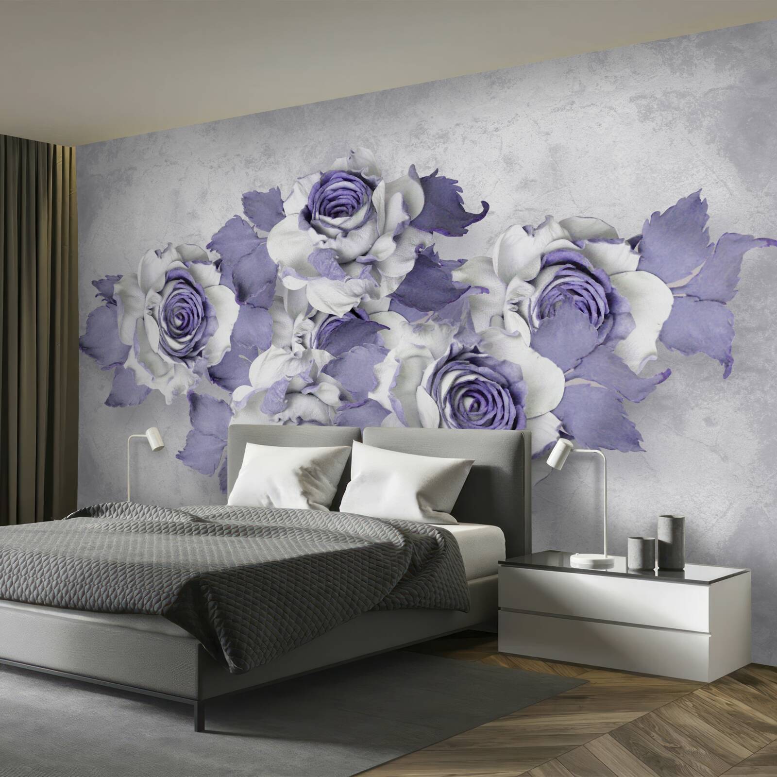 Carta da parati decorazione floreale lilla