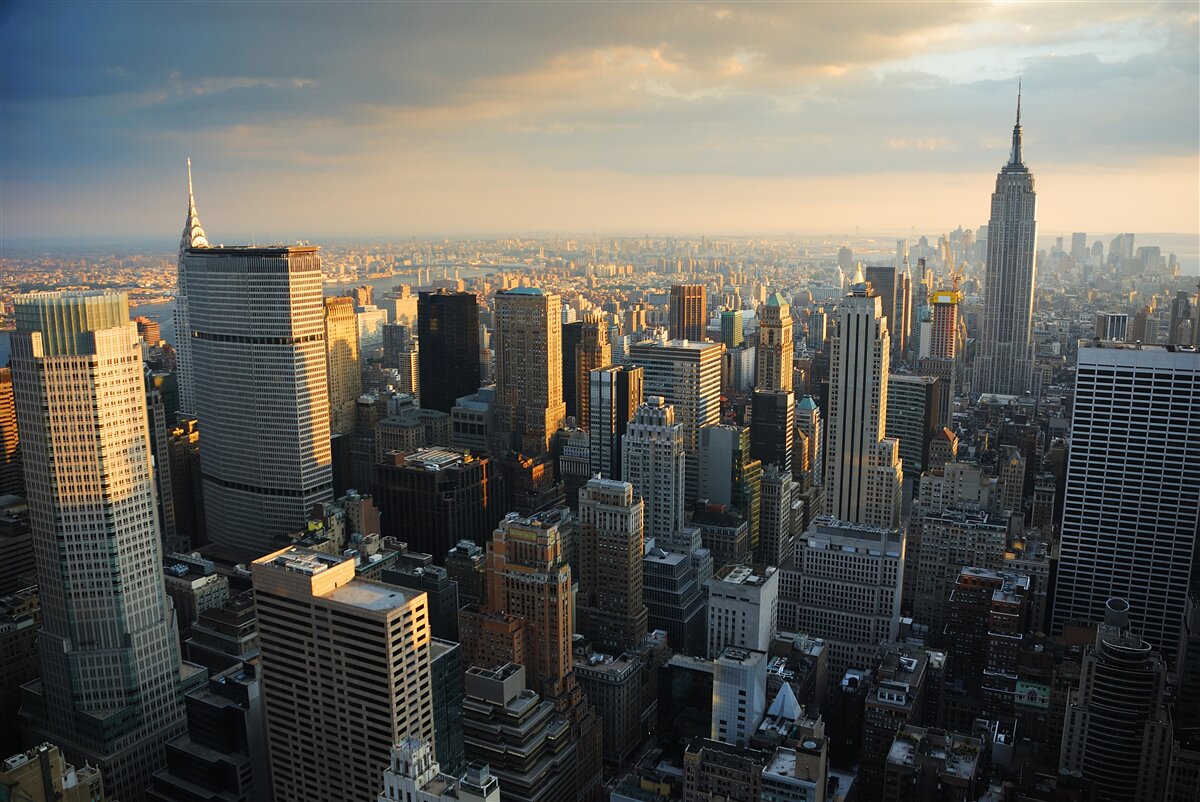 Carta da parati i grattacieli di new york alla nascita del giorno