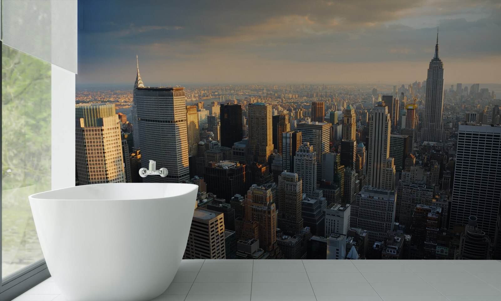 Carta da parati i grattacieli di new york alla nascita del giorno