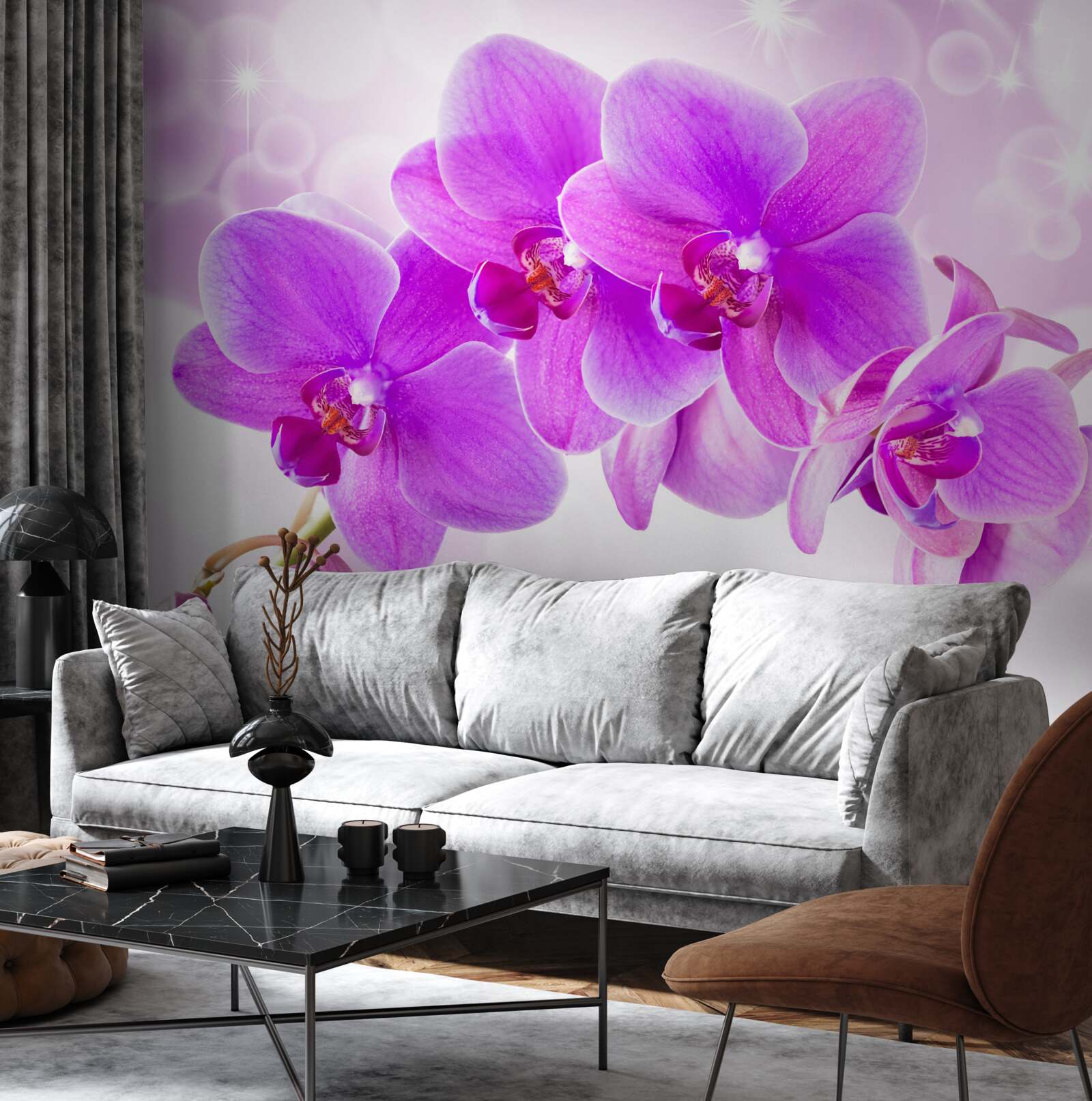 Carta da parati la delicata orchidea viola è davvero impressionante
